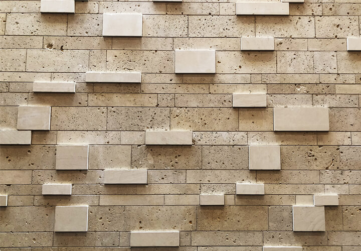Textured brick wall
