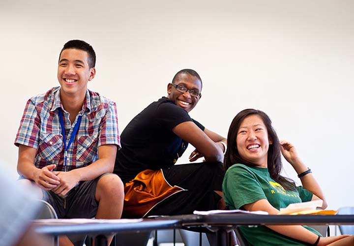 BBA Students classroom sitting at a desk