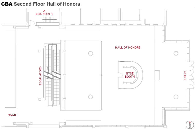 Map of CBA building Hall of Honors