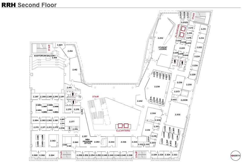 Map of RRH building second floor